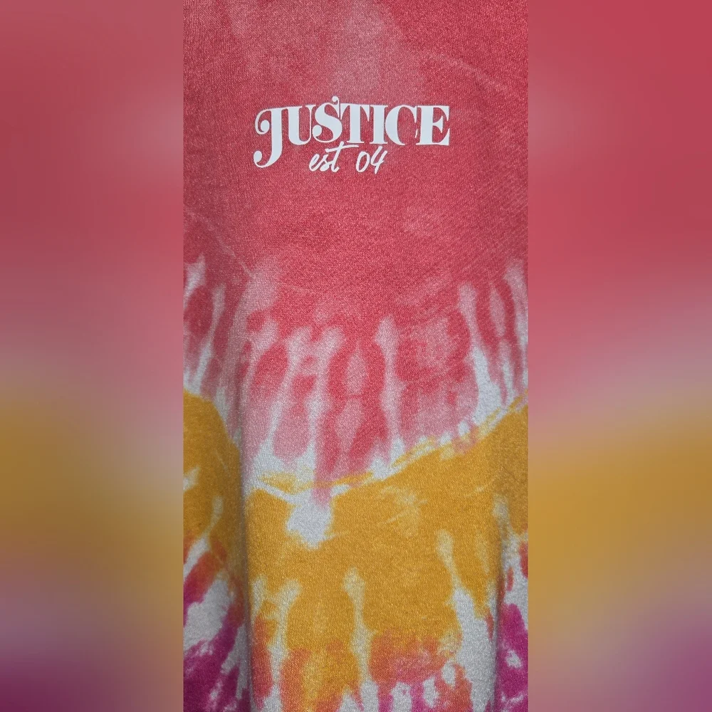 Justice Tie Dye Long Sleeve Crew Neck Sweatshirt Sz 10